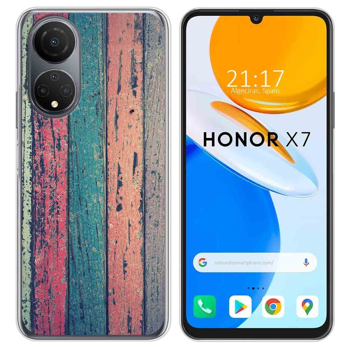 Funda Silicona para Huawei Honor X7 diseño Madera 10 Dibujos