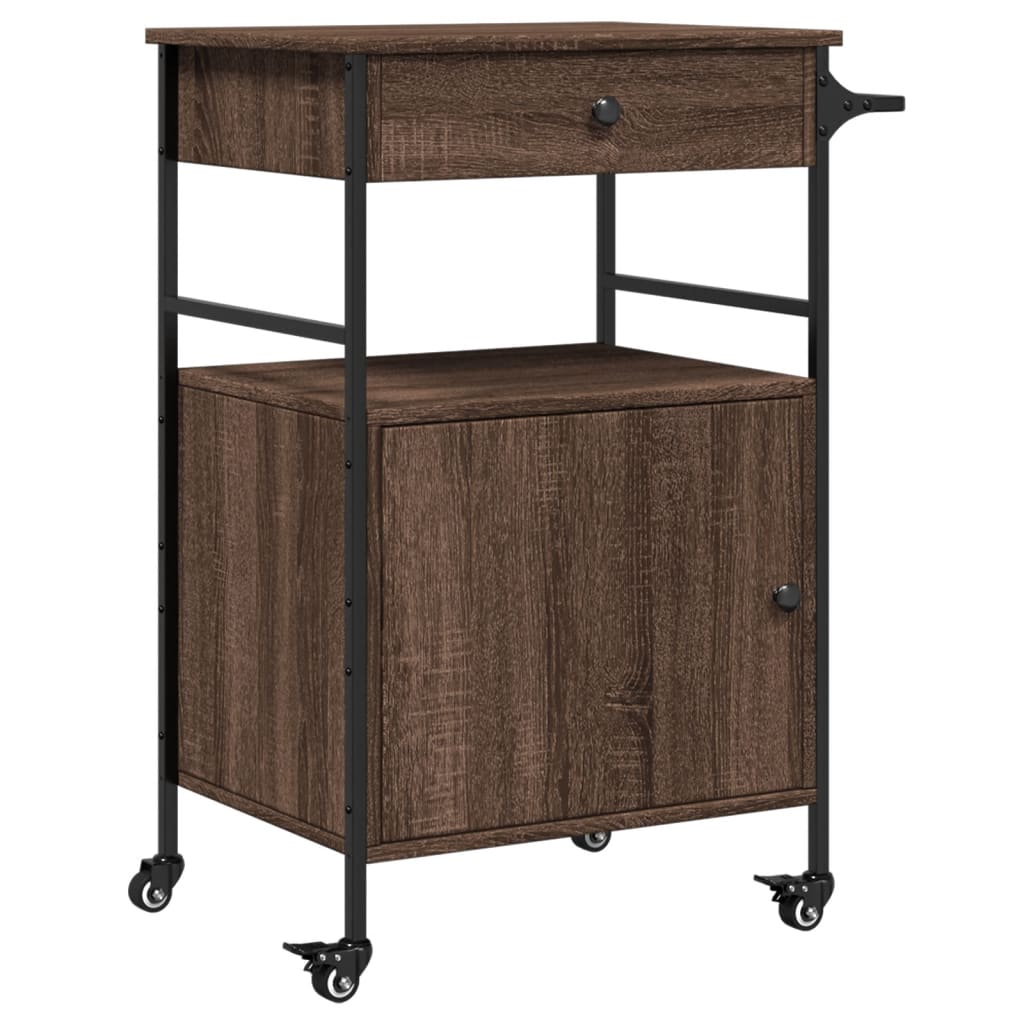 vidaXL Carrito de cocina de madera de ingeniería 56x43x89,5 cm