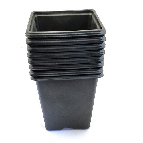 VILMORIN 15 MACETAS CUADRADAS DE PLÁSTICO, 9 cm