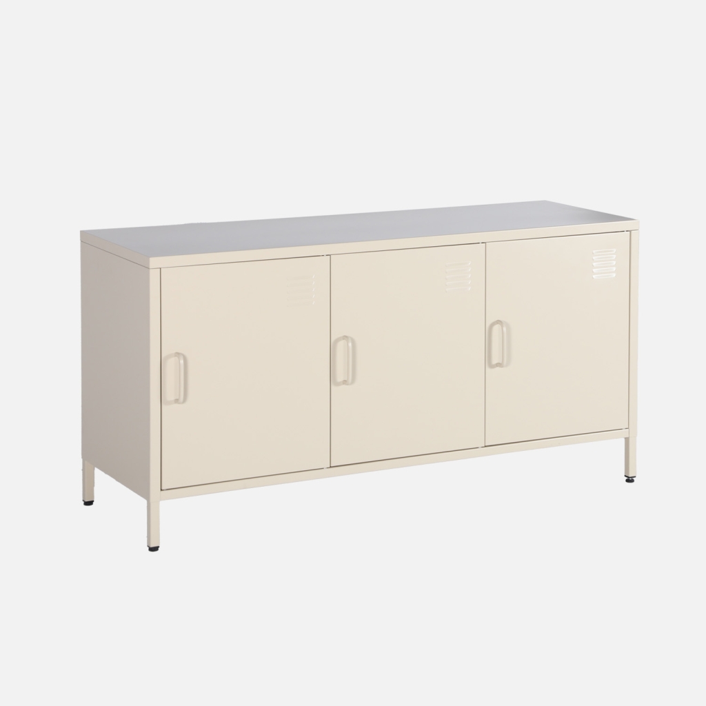 sweeek - Mueble de TV industrial de metal con 3 puertas, 120cm , Alabama , 120x40x60