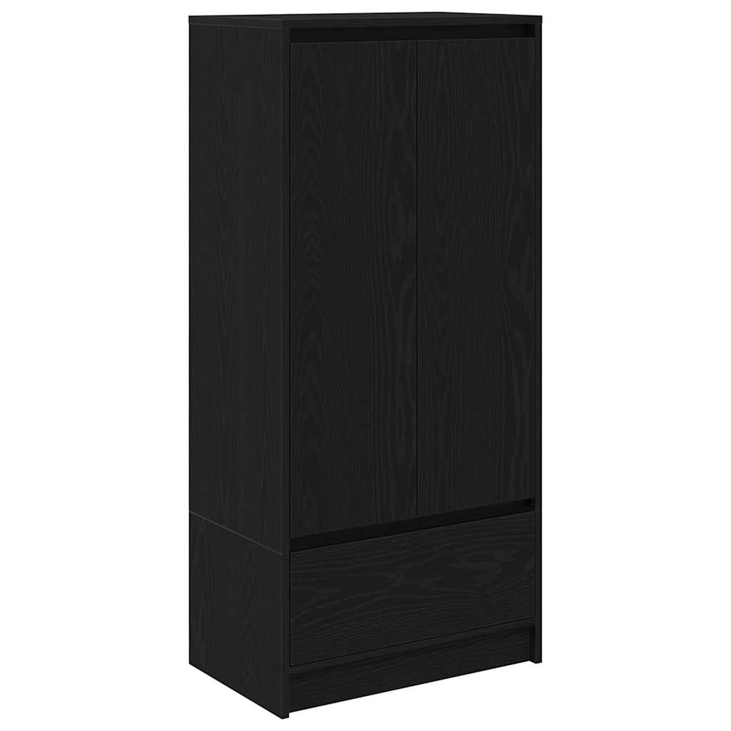 vidaXL Armario con cajón de madera vieja 55,5x34x119,5 cm en color Madera antigua/Gris hormigón/Roble negro y más | almacenamiento funcional diseño moderno para baño dormitorio sala