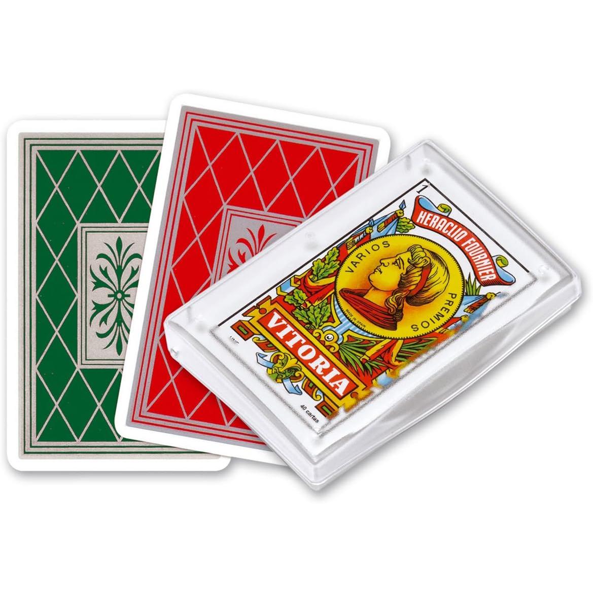 Baraja 40 Cartas - Nº 27 - En Estuche de Plastico Premium - Baraja Española Fournier de 40 Cartas - Packs de 4, 2 o 1 Baraja
