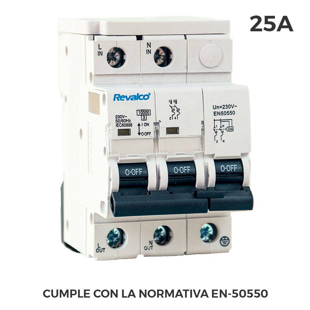 Revalco IGA 2P 25A Protección Sobretensión EN-50550 10ka