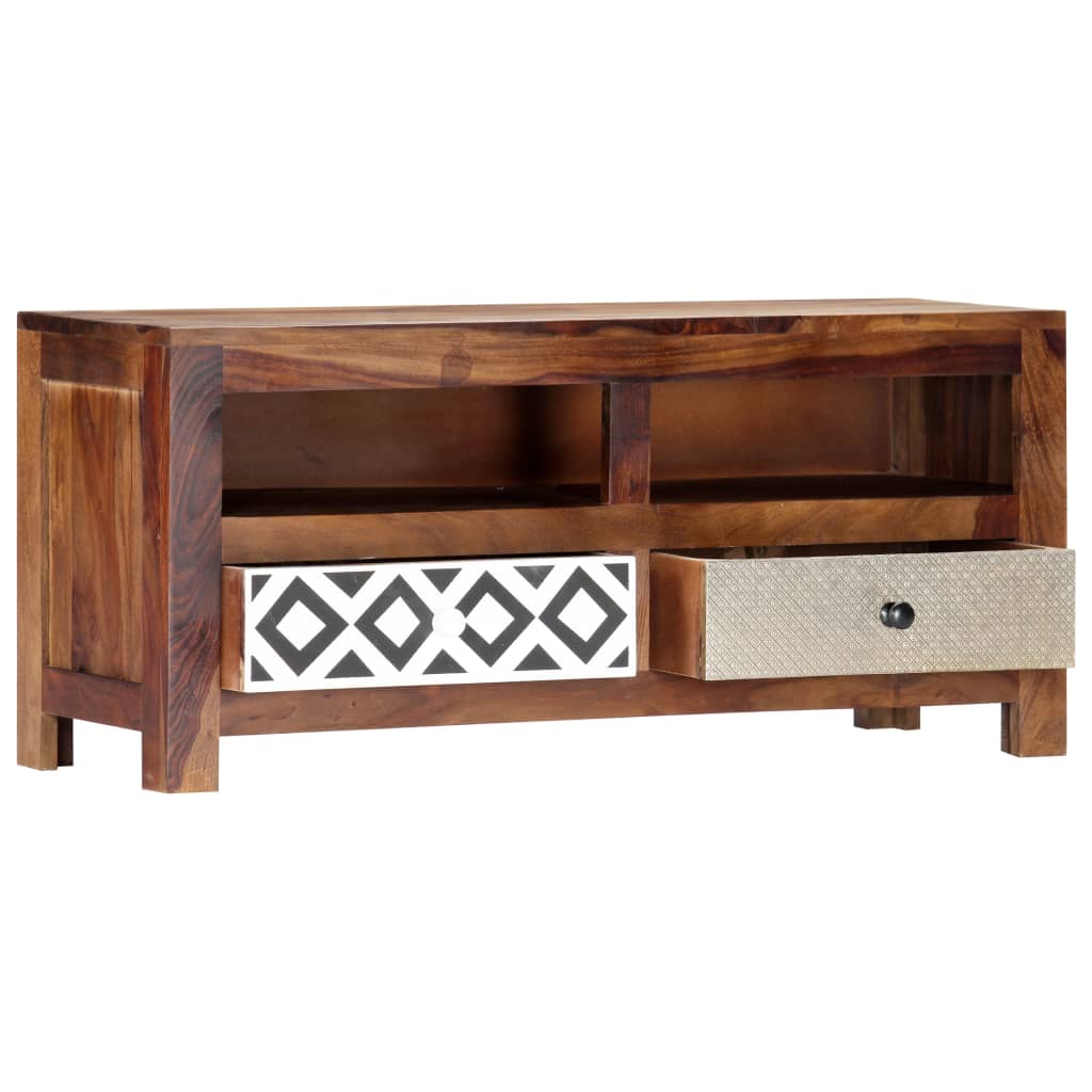 Vidaxl Mueble de TV de Madera Maciza Sheesham 90x30x40 Cm