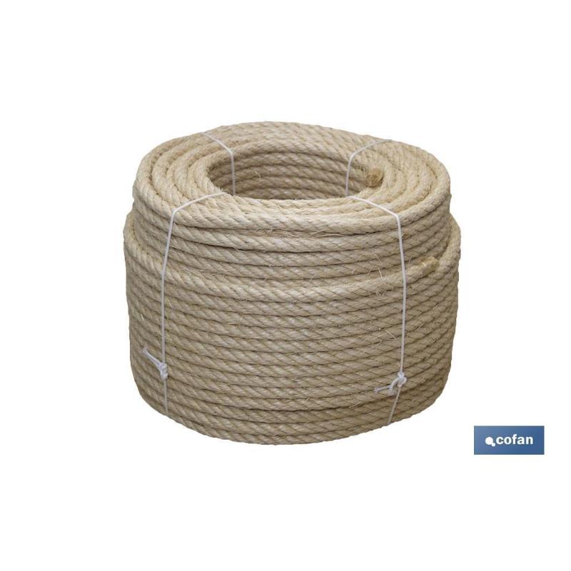 Cuerda sisal 4 cabos 6 mm 200 mts natural