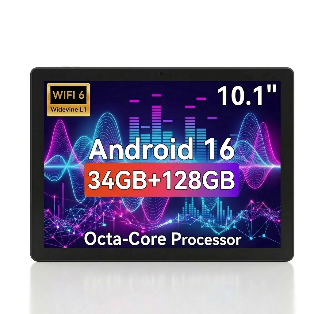 JENBIZZ X6 Tablet Android 16 10.1 Pulgadas 34GB+128GB Octa-Core 6000mAh Negro