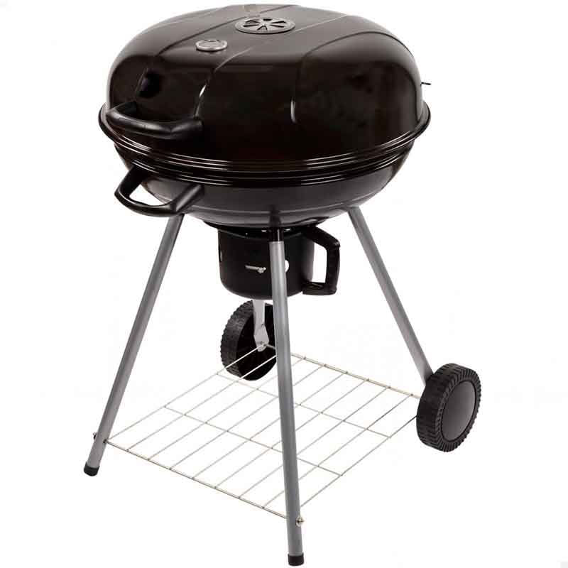 Barbacoa de carbón Aktive con tapa+ruedas negro Ø57x86 cm