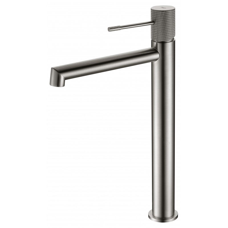 Imex Line BDD038-3NQ grifo monomando moderno para lavabo caño alto níquel cepillado