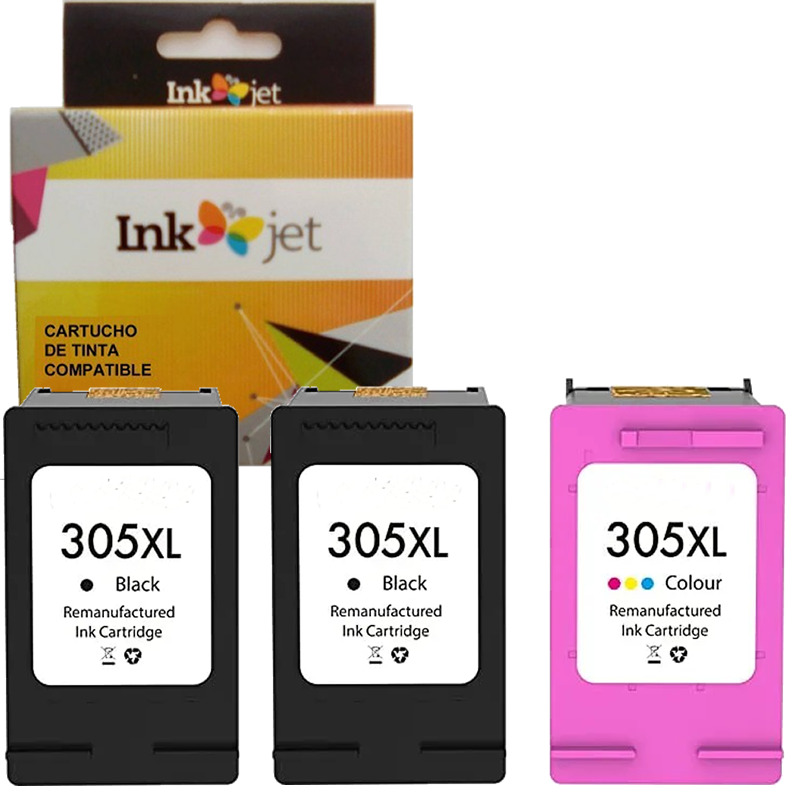 HP 305XL pack 3 tinteiro Compatible 305XL (3YM62AE/3YM61AE, 3YM63AE/3YM60AE)