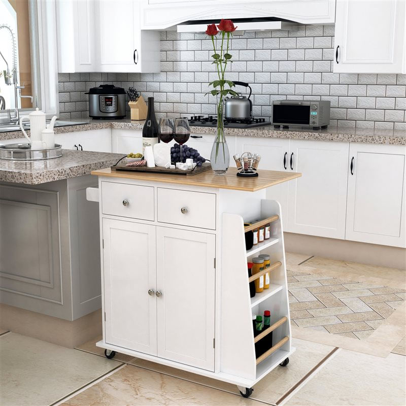 Mueble auxiliar de cocina Fast blanco artik/roble Canadian 126x72x40 cm