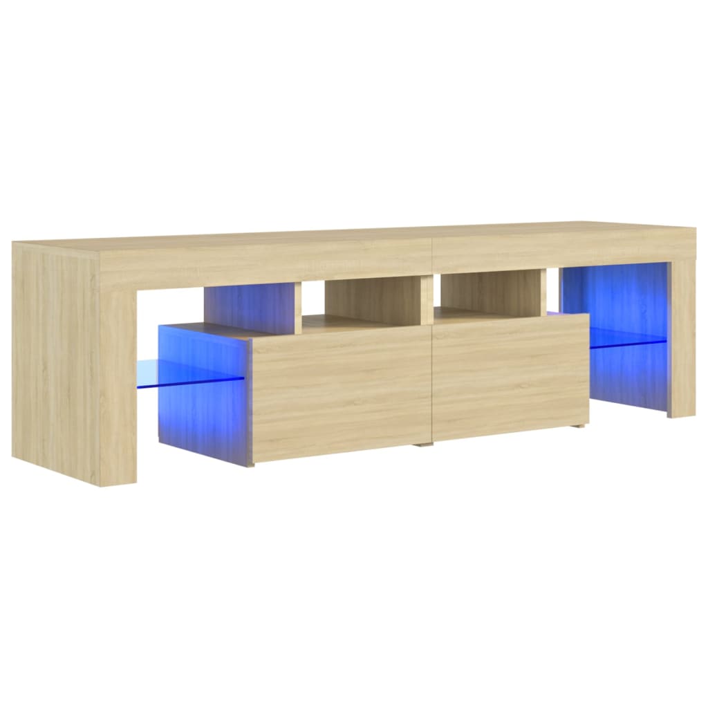 vidaXL Mueble de TV con luces LED 140x36,5x40 cm, Mueble de Salon, Mueble TV, Mueble TV salon, Mesa de TV, Mueble tele