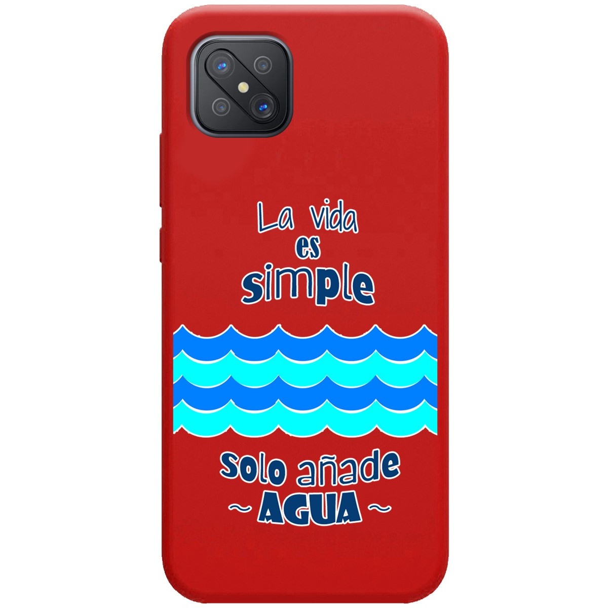 Tumundosmartphone Funda Silicona Líquida Roja para Oppo Reno 4Z 5G diseño Agua Dibujos