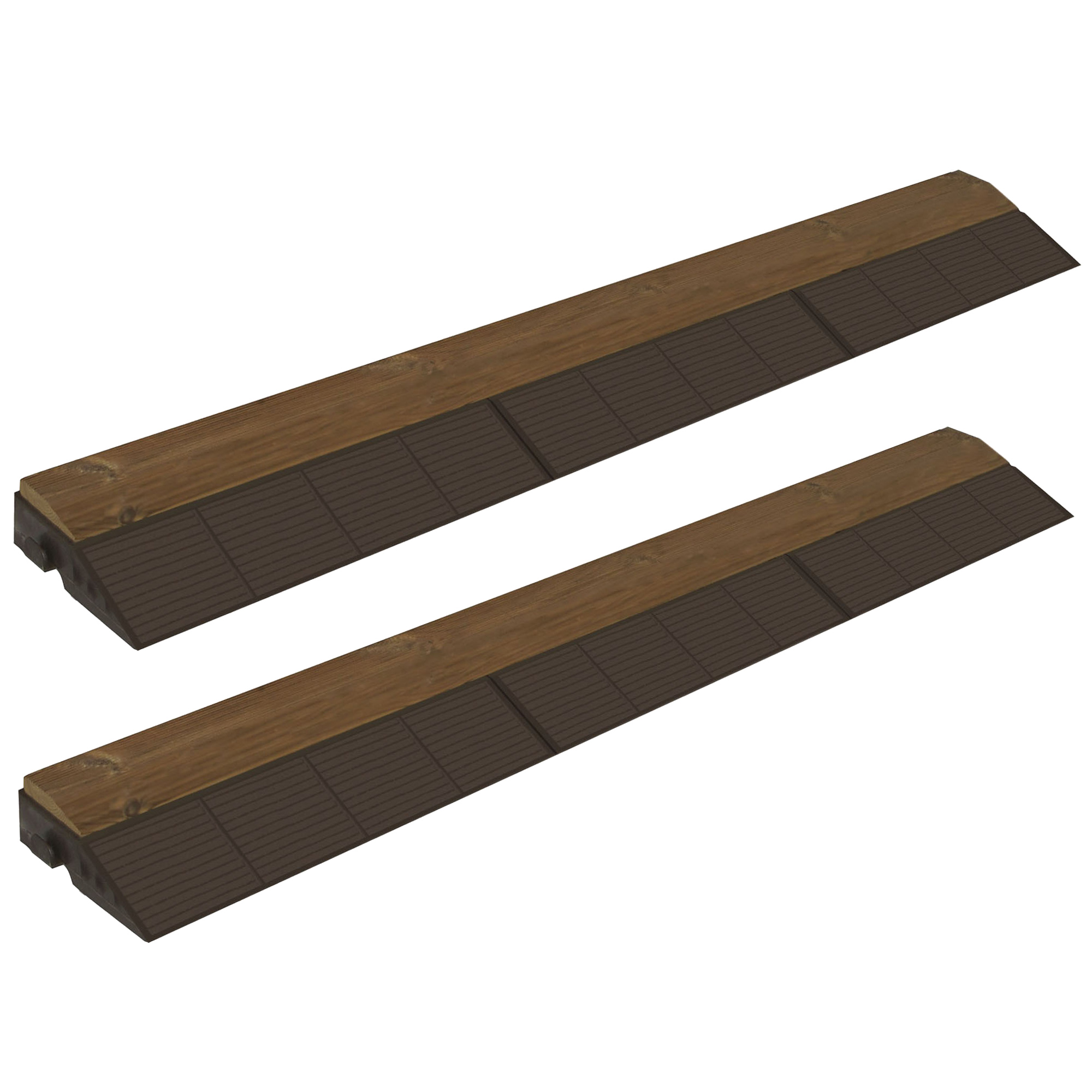 Bordes de Madera para Suelo Exterior Wellhome COMBI-WOOD 117x20,5x6 Cm