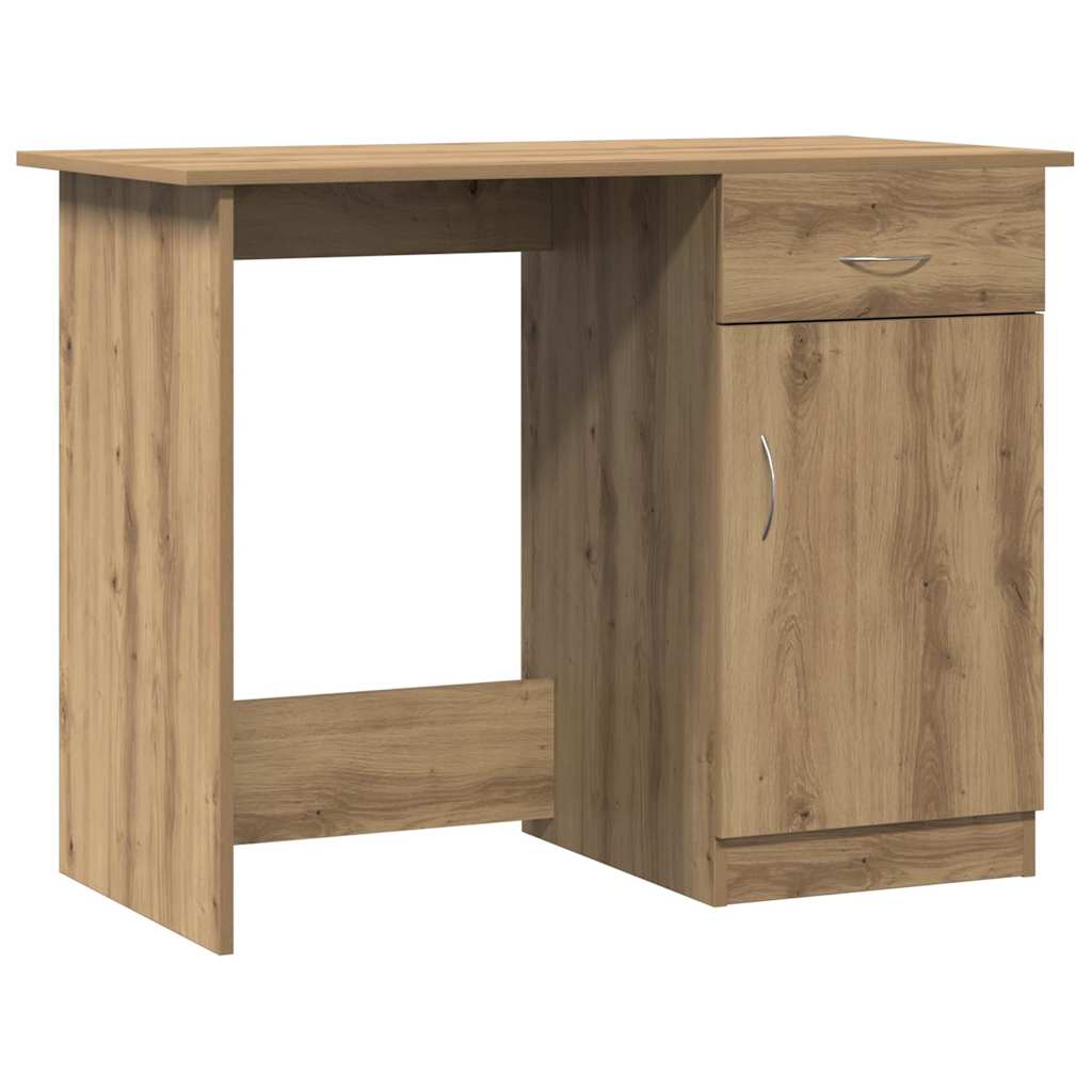 vidaXL Escritorio de madera de ingeniería roble artisan 100x50x76 cm