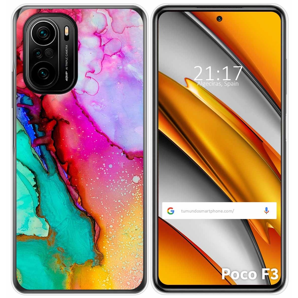Tumundosmartphone Funda Gel Tpu para Xiaomi POCO F3 5G / Mi 11i 5G diseño Mármol 15 Dibujos