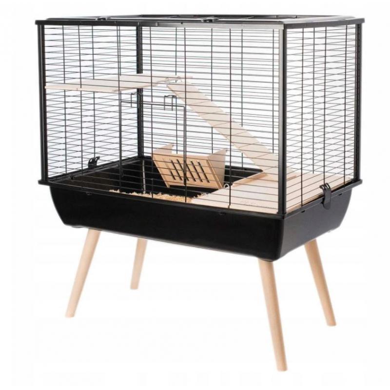 Zolux Cage Neo Muki, jaula para roedores 77,5 x 47,5 x 87,5 cm, Negro