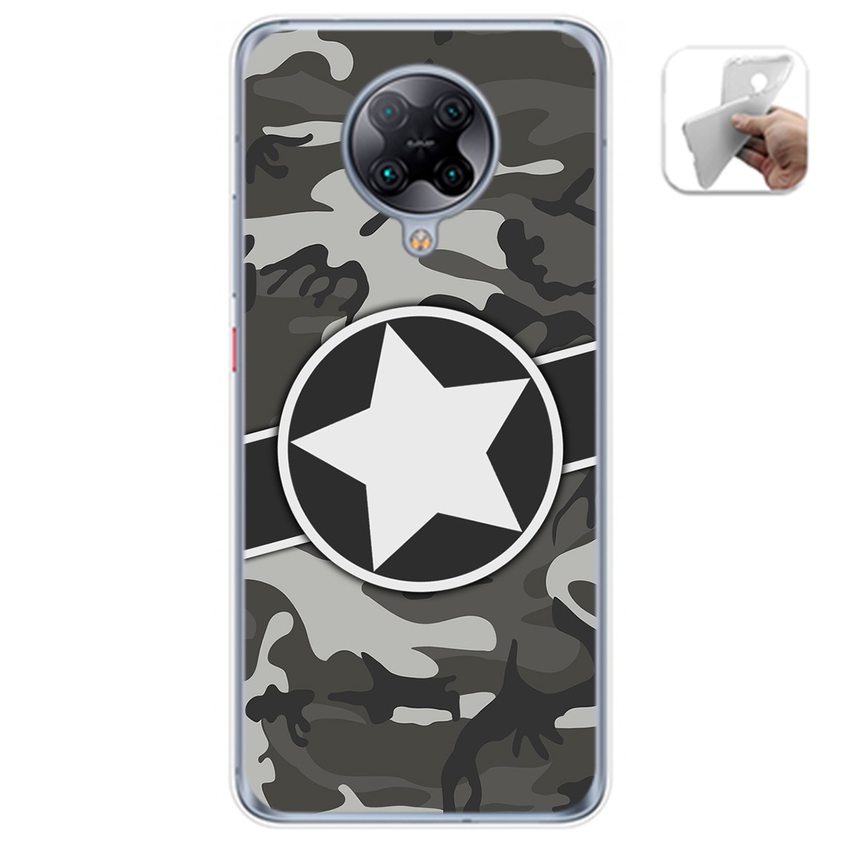 Tumundosmartphone Funda Gel Tpu para Xiaomi POCO F2 Pro diseño Camuflaje 02 Dibujos