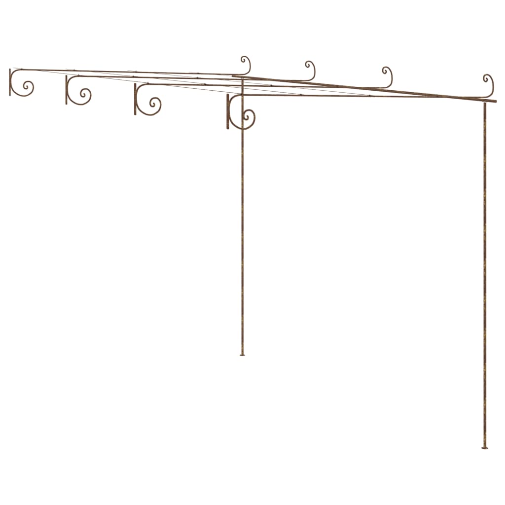 vidaXL Arco de Rosas de Jardín Marrón Antiguo Hierro Pérgola Terraza Dimensiones 3 x 3 x 2.5 m, 4 x 3x 2.5 m, 6 x 3 x 2.5 m