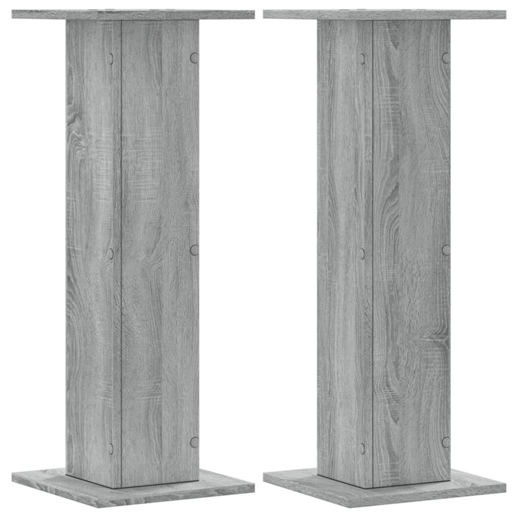 vidaXL Soportes altavoces 2 uds madera 30x30x80 cm Color Gris hormigón,  Gris sonoma,  Blanco y mas