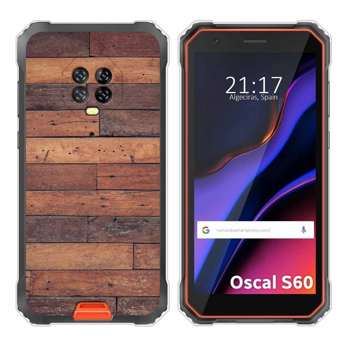 Funda Silicona para Blackview Oscal S60 / S60 Pro diseño Madera 03 Dibujos