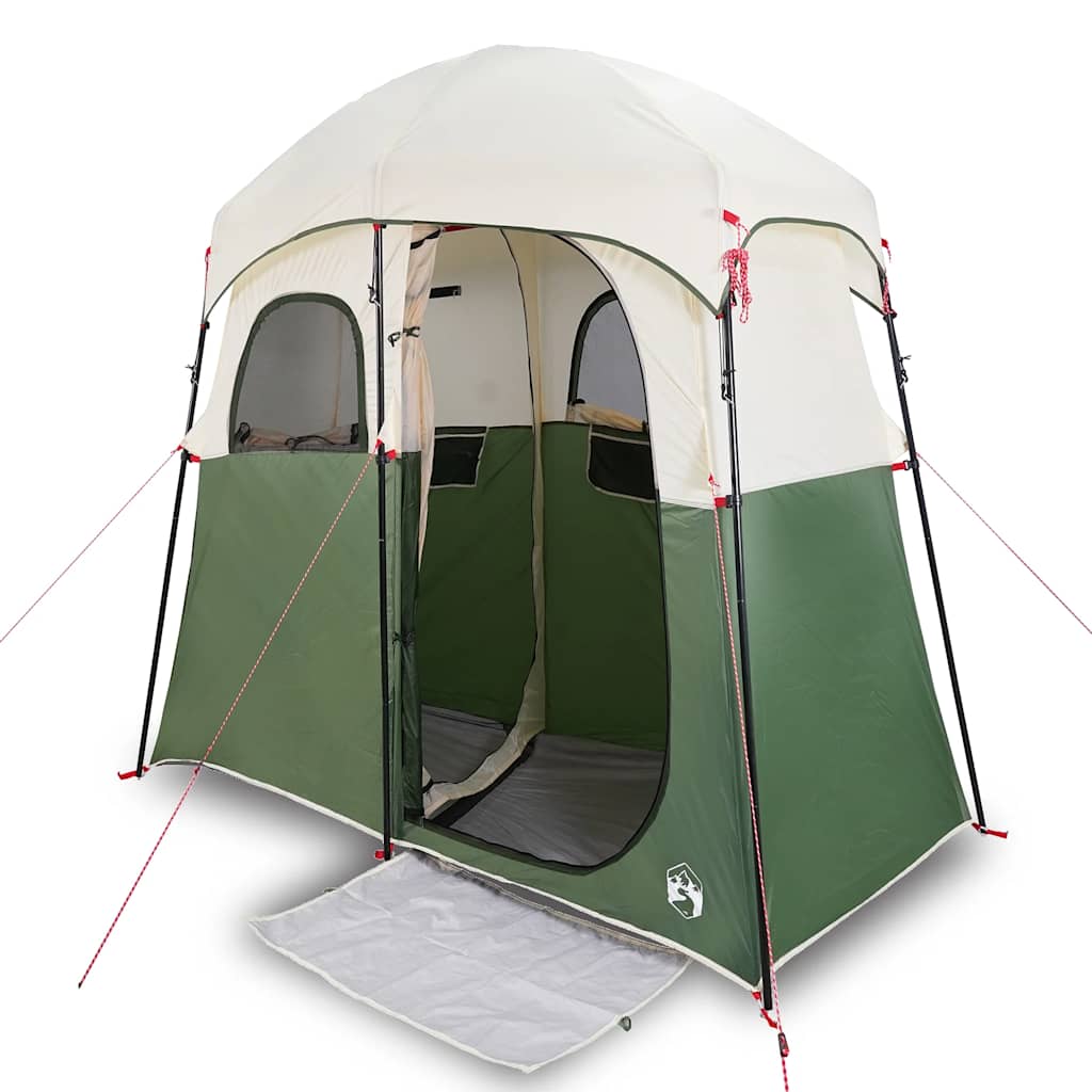 vidaXL Tienda de ducha para 2 personas impermeable verde