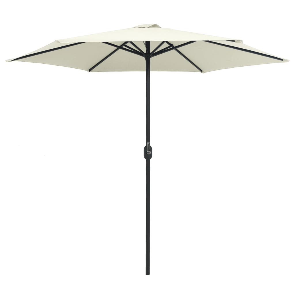 vidaXL Sombrilla de jardín con palo de aluminio 270x246 cm Color Verde, Blanco arena, Antracita