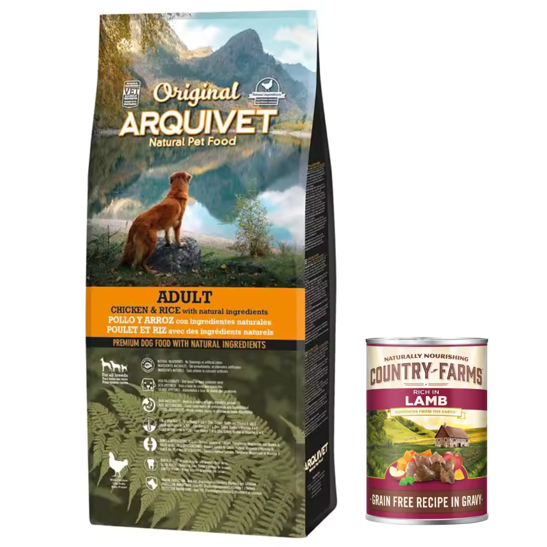 Arquivet - Arquivet Original Adult + lata 400gr - Pienso para Perros Adultos - Pollo y arroz - Comida para Perros - Alimento seco para Perros - Alimentación Canina - Pienso Saludable