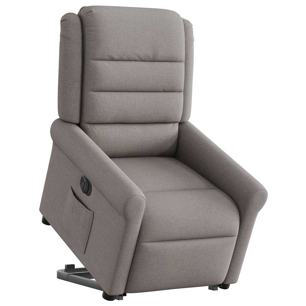 vidaXL Sillón eléctrico reclinable elevable de tela gris taupe