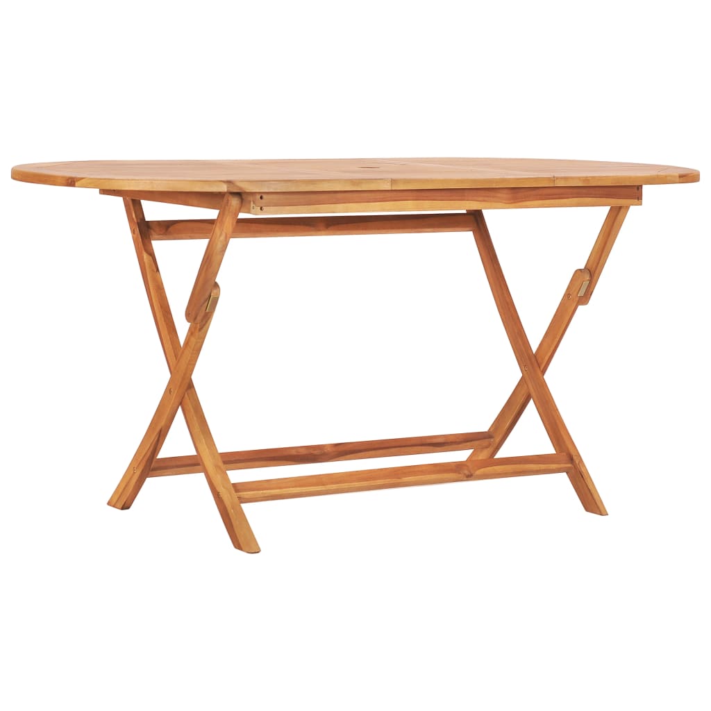 vidaXL Mesa plegable de jardín madera maciza de teca 160x80x75 cm