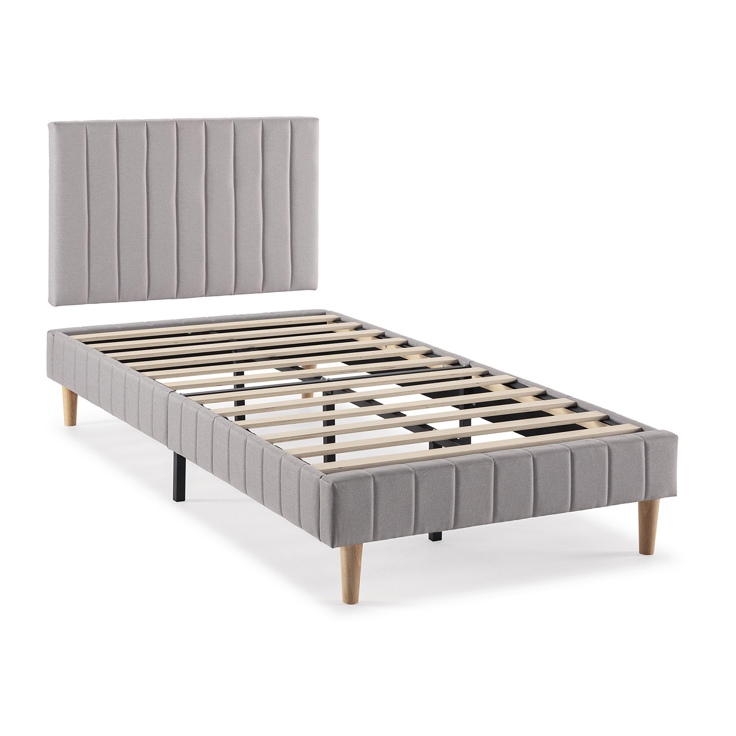 VS Venta-Stock Base tapizada + cabecero Eris Gris claro