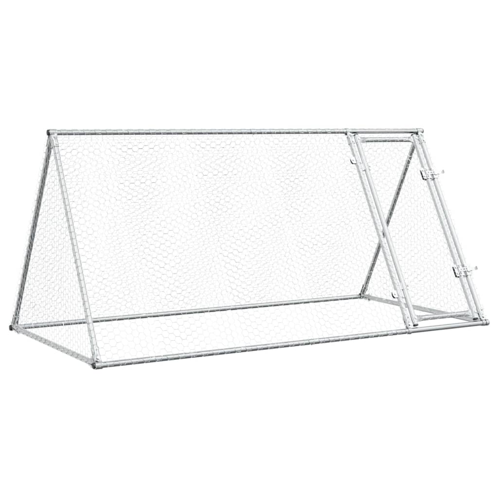 vidaXL Jaula para Gallinas Caseta de Pollos Gallinero Acero Galvanizado Plateado Dimensiones 200 x 105 x 91 cm, 400 x 105 x 91 cm