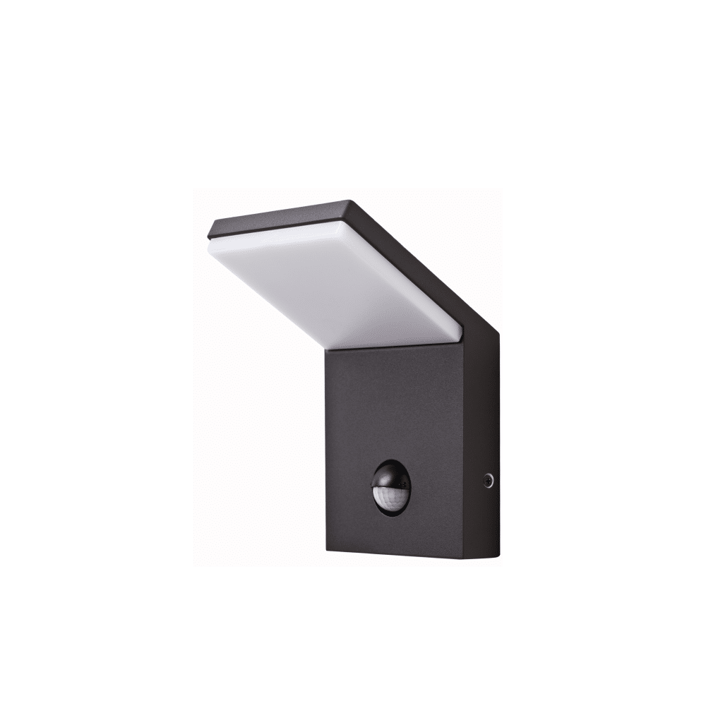 Aplique LED de pared IP54 9W con sensor Negro 2200K/2700K/3000K con sensor crepuscular y de presencia - Beneito & Faure
