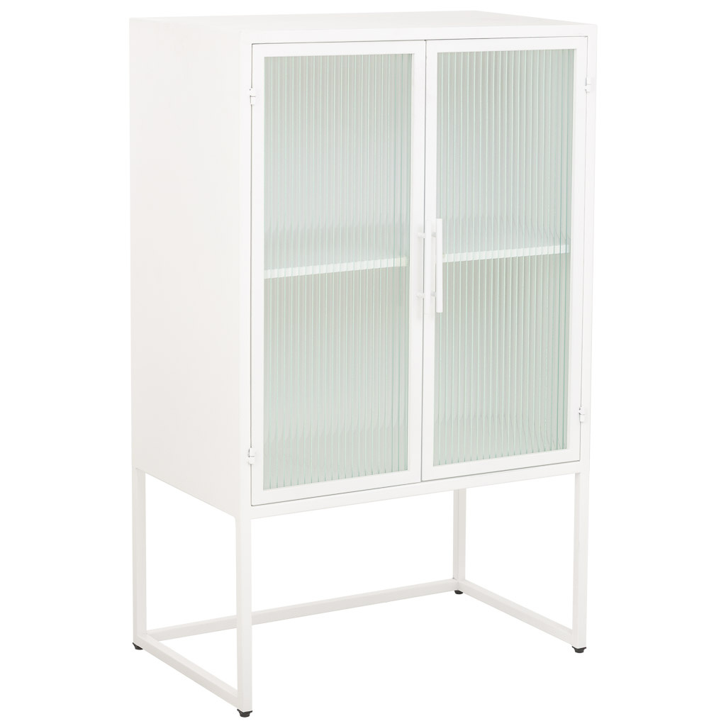 Wonderlust Deco - Vitirina de metal blanco con 2 puertas  65x38,5x105,5h cm Blanco 65x38,5x105,5h cm