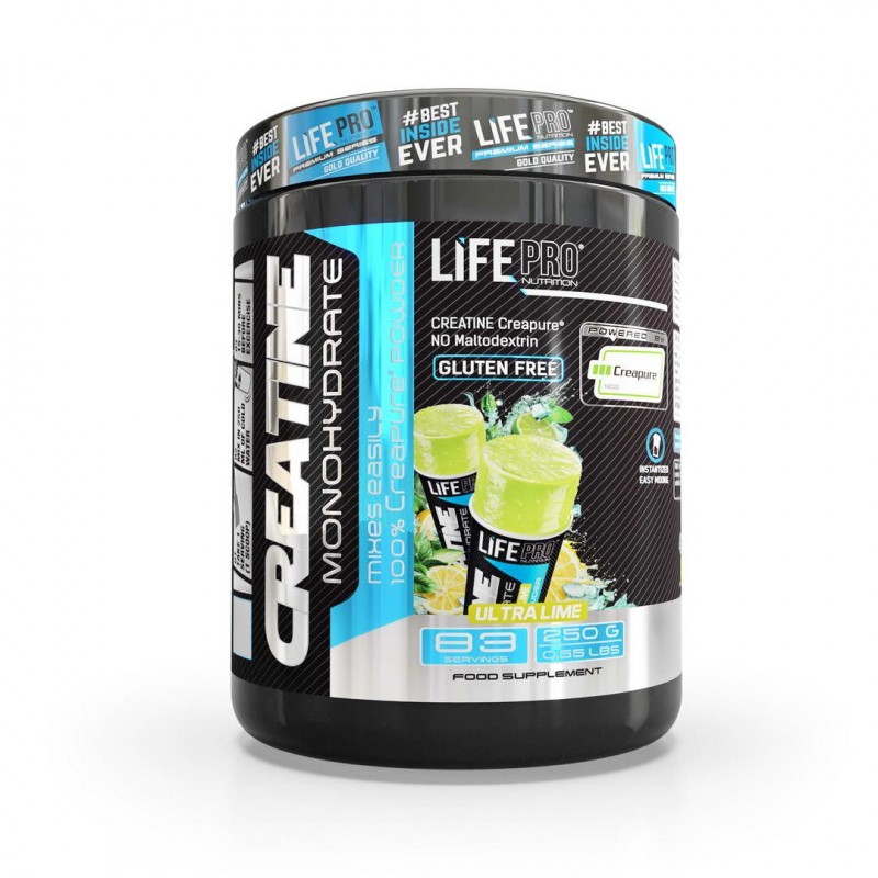 LIFE PRO NUTRITION CREATINE CREAPURE® 250G - Aumenta Fuerza y Rendimiento - Calidad Creapure Garantizada