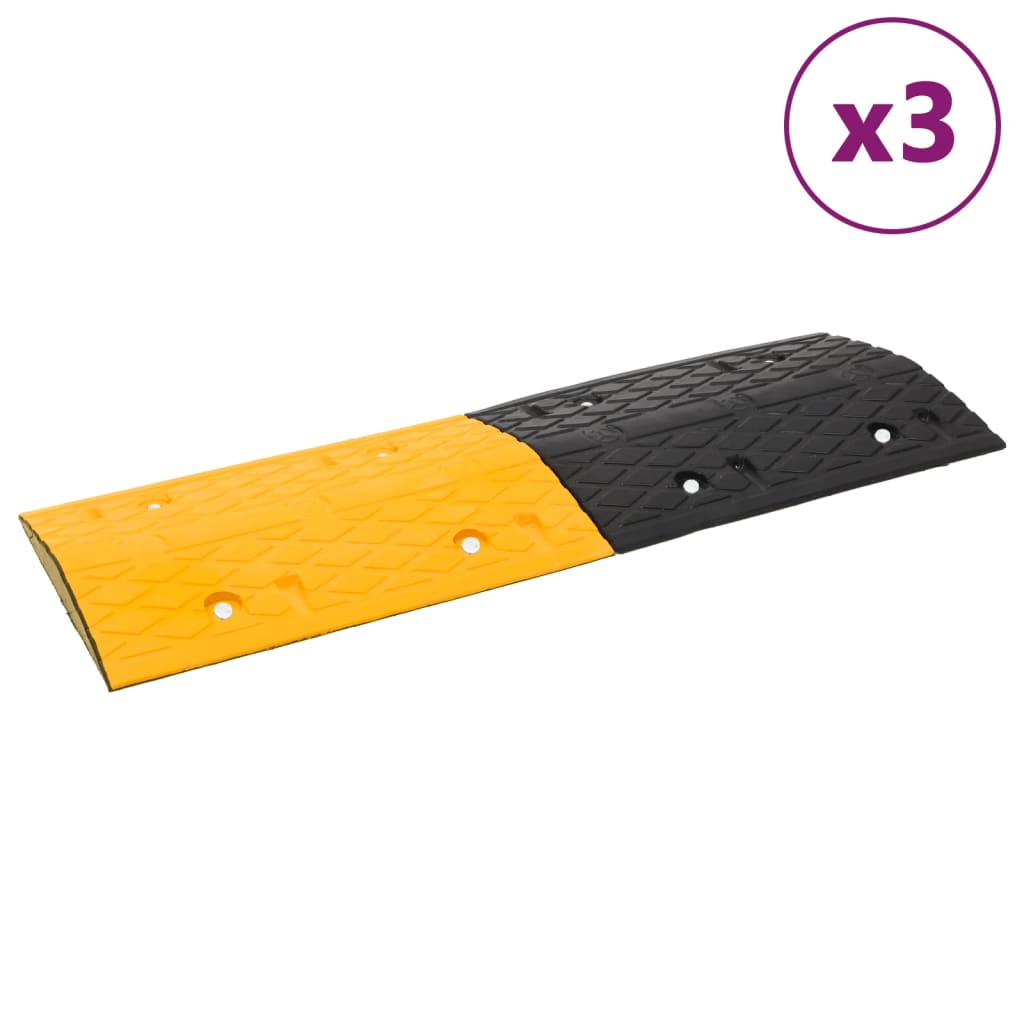 vidaXL Badén de velocidad caucho amarillo y negro 97x32,5x4 cm Cantidad 1 unidad,  2 unidades,  3 unidades y mas