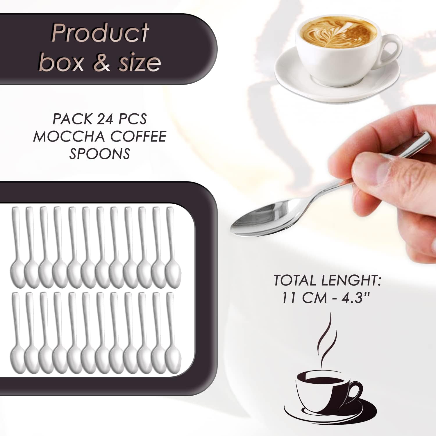 Cucharillas cafe pequeñas acero inoxidable aptas para hogar y restaurantes  cucharas cafe cuchara cafe cuchara te cucharas de cafe cucharas pequeñas