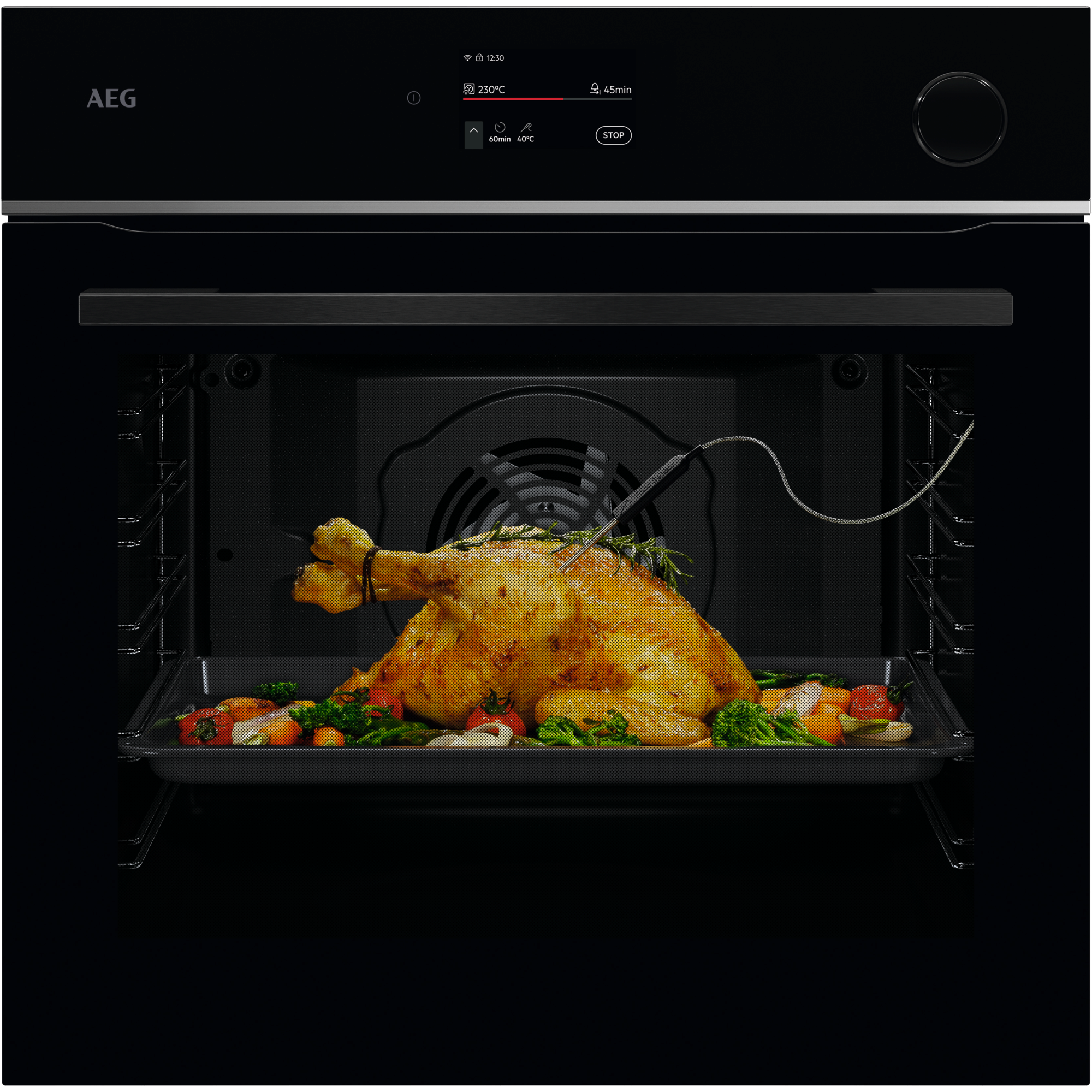 AEG - Horno de vapor Serie 7000 MealAssist con SteamCrisp con Display CookSmart Touch 4,3 '', con WiFi - TR7PB73FSB
