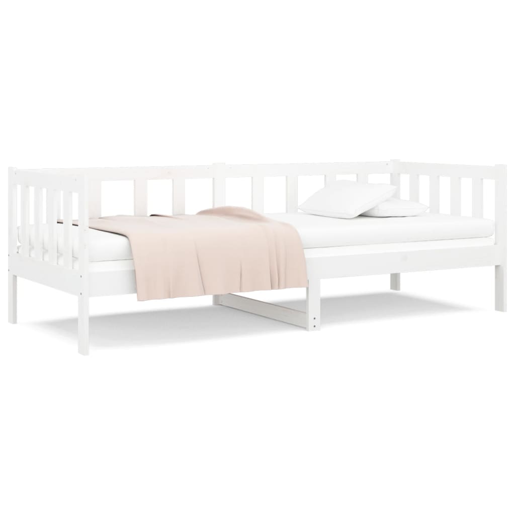 vidaXL Sofá cama sin colchón madera maciza de pino blanco 90x190 cm