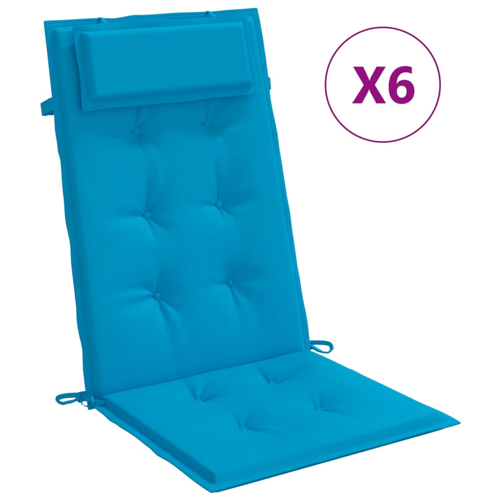 Vidaxl Cojines de Silla con Respaldo Alto 6 Uds Tela Oxford Color Gris