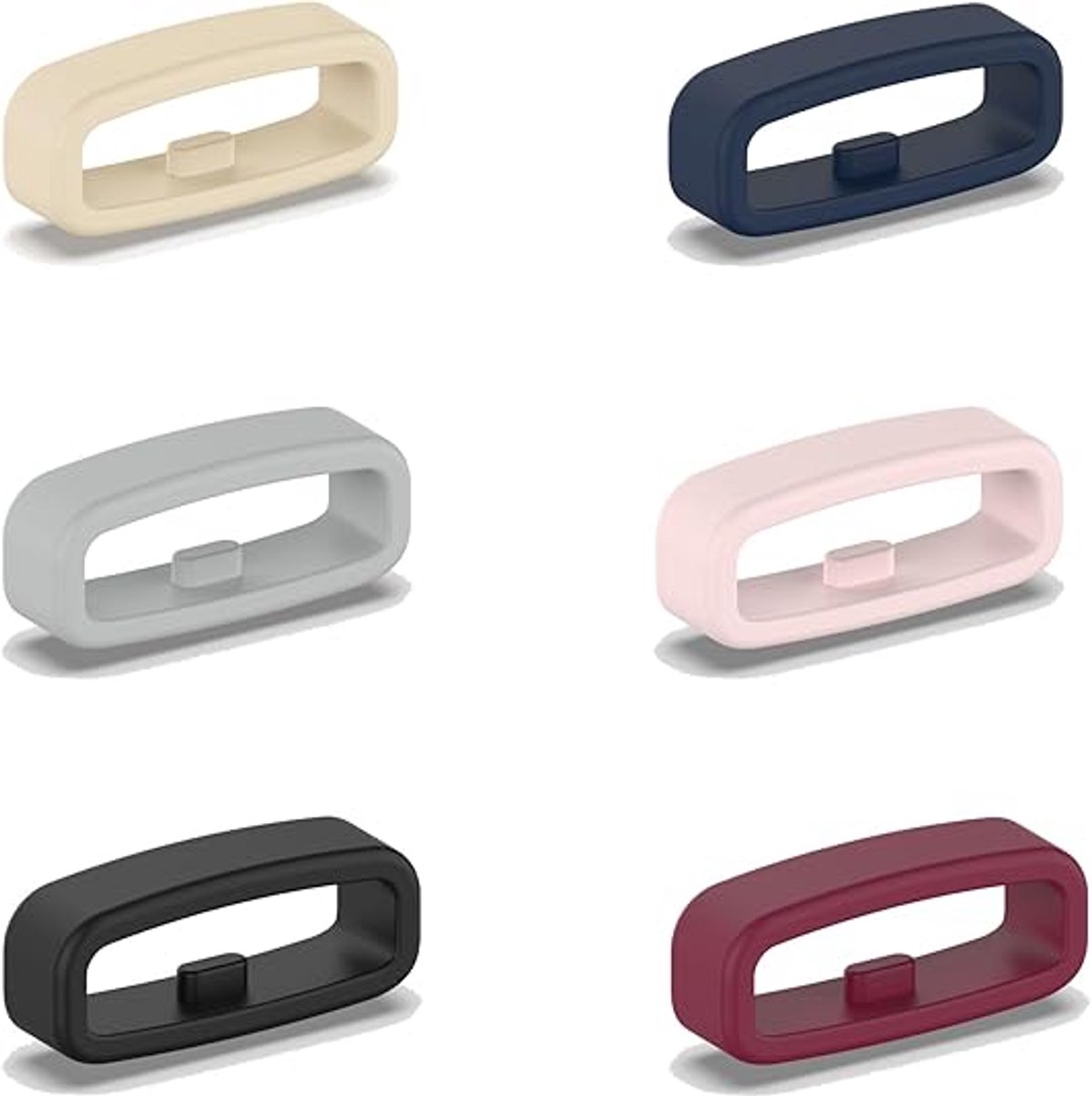 6x Pasadores para correa de reloj - Soporte de anillo de seguridad - Anillo de silicona antideslizante - Adecuado para correas de smartwatch de 20 mm (universal)