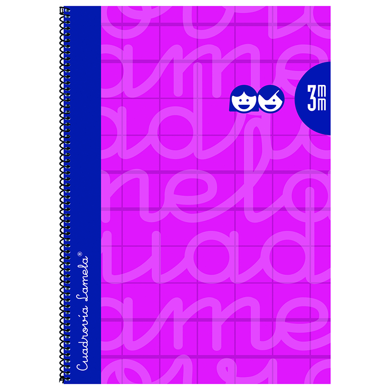 Lamela Cuaderno Espiral Fº (Folio) Cubierta Polipropileno Fucsia 80H 90grs Cuadrovía 3mm