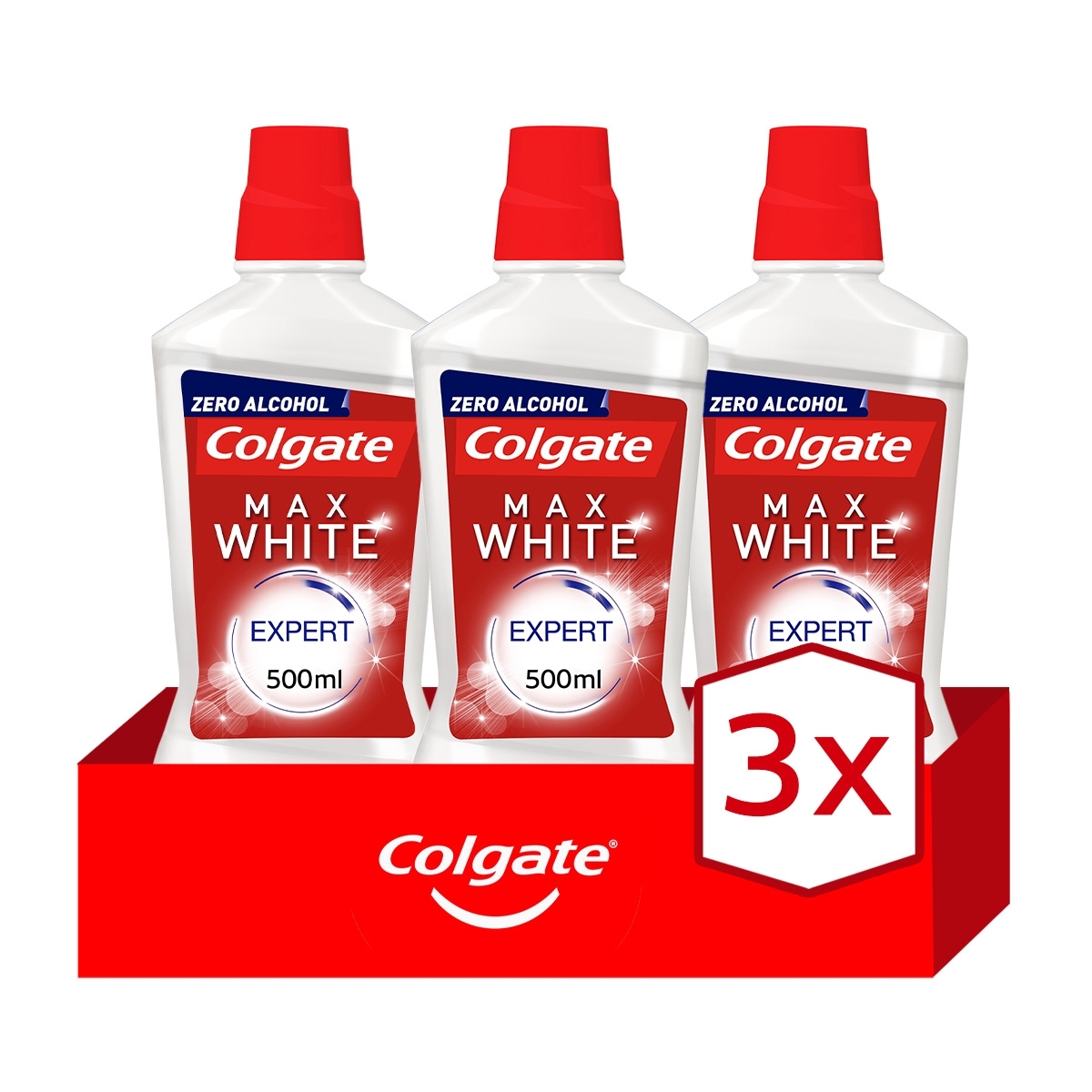 Colgate - Enjuague bucal blanqueador Colgate Max White Expert, dientes blancos 500ml. Pack 3