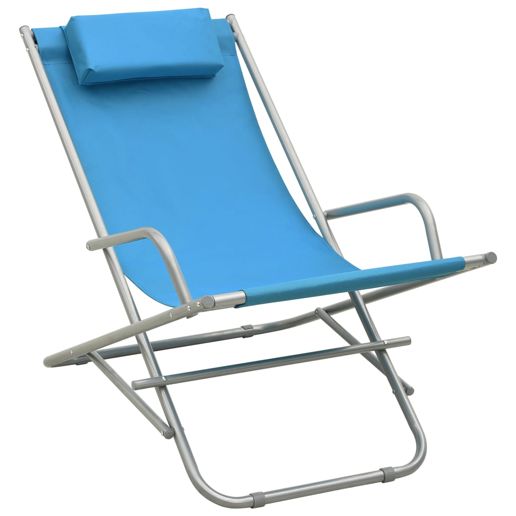 Vidaxl Tumbonas Reclinables 2 Unidades Acero Azul