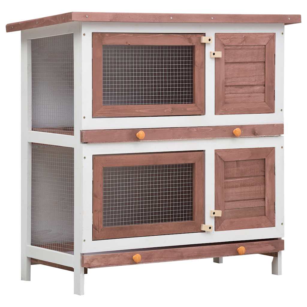 vidaXL Casa de animales pequeños jaula conejera 4 puertas