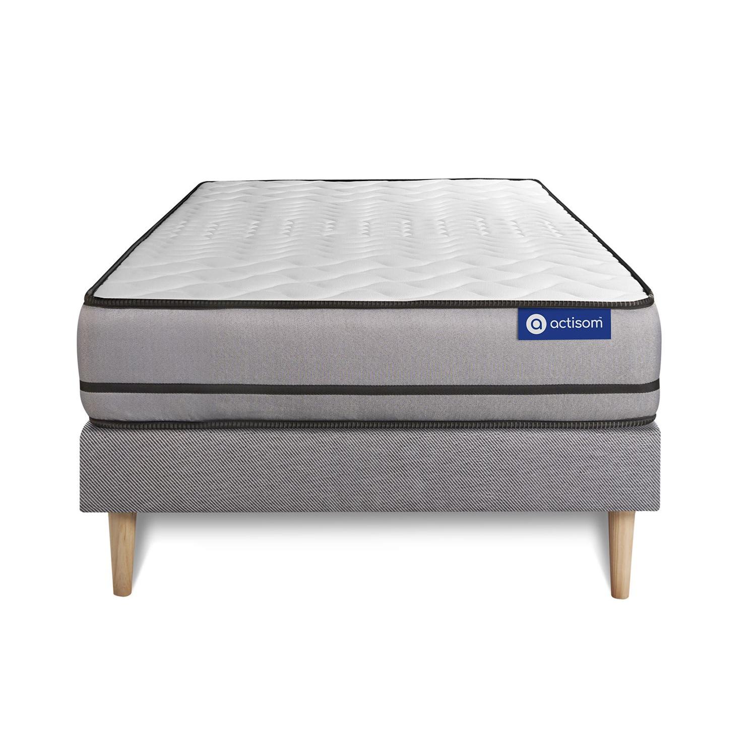 Pack colchón Actimemo night 80x190cm + Somier, espuma viscoelástica, 3 zonas de confort
