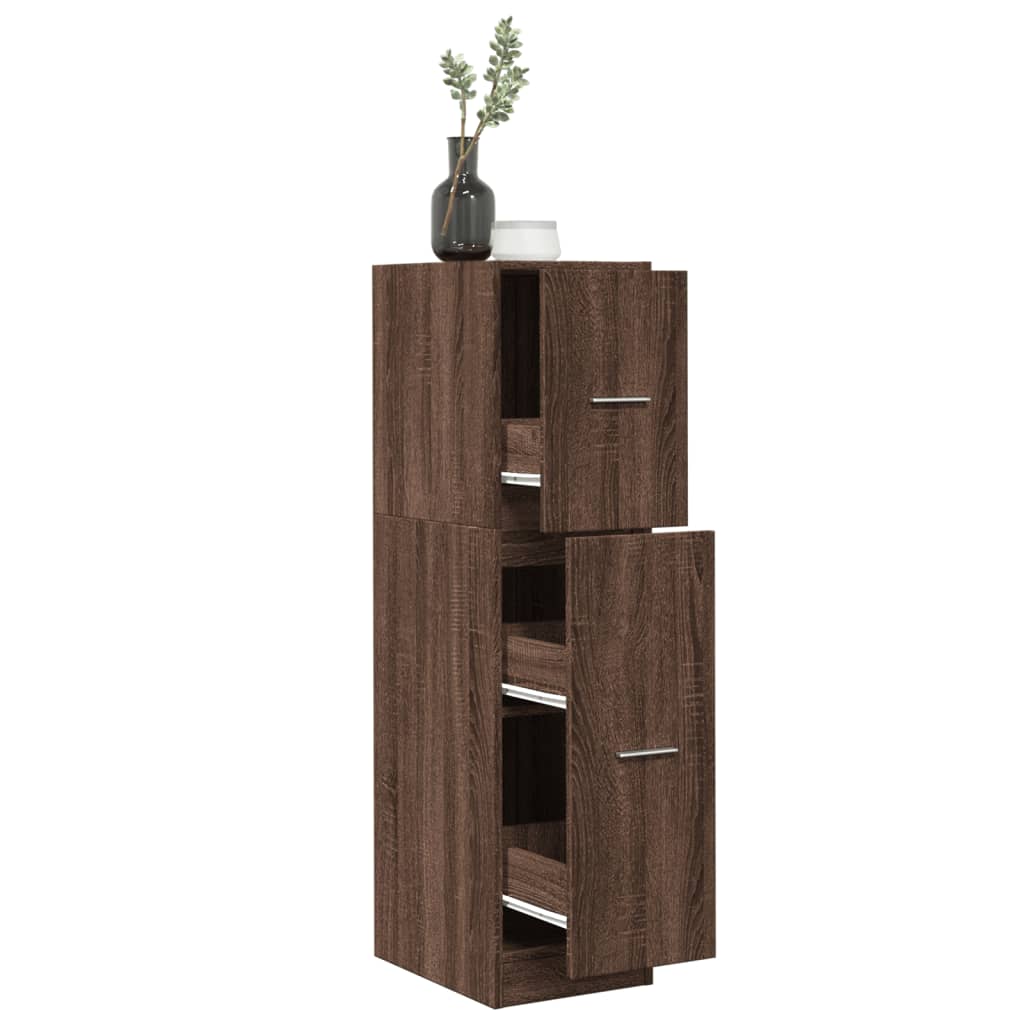 vidaXL Armario botiquín madera ingeniería 30x41x118 cm en color Roble ahumado/Marrón roble/Gris hormigón y más | almacenamiento funcional diseño moderno para baño dormitorio sala
