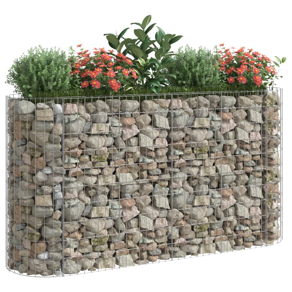 vidaXL Arriate de gaviones de hierro galvanizado Dimensiones 120 x 50 x 100 cm,  190 x 50 x 100 cm,  260 x 50 x 100 cm y mas