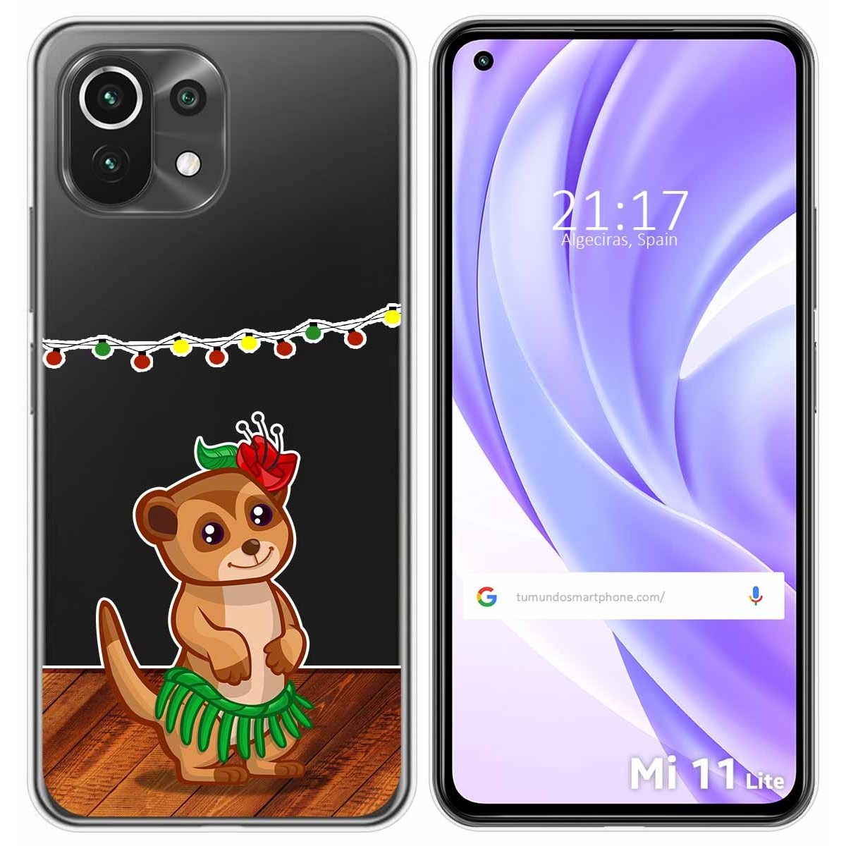 Tumundosmartphone Funda Gel Transparente para Xiaomi Mi 11 Lite 4G / 5G / 5G NE diseño Suricata Dibujos