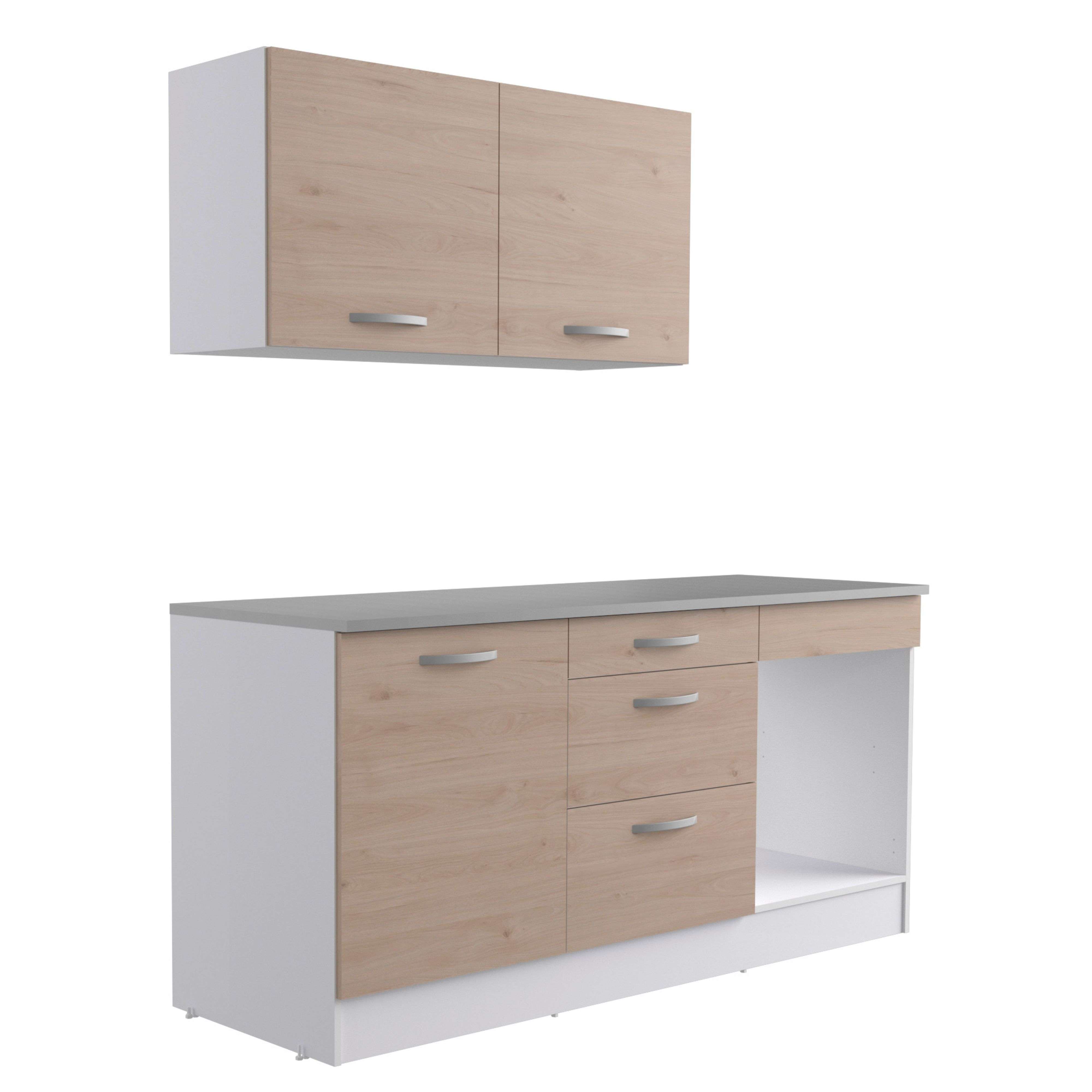 Miroytengo Cocina Modular Eko Completa con Diseño Reversible Color Roble Jackson 180 cm