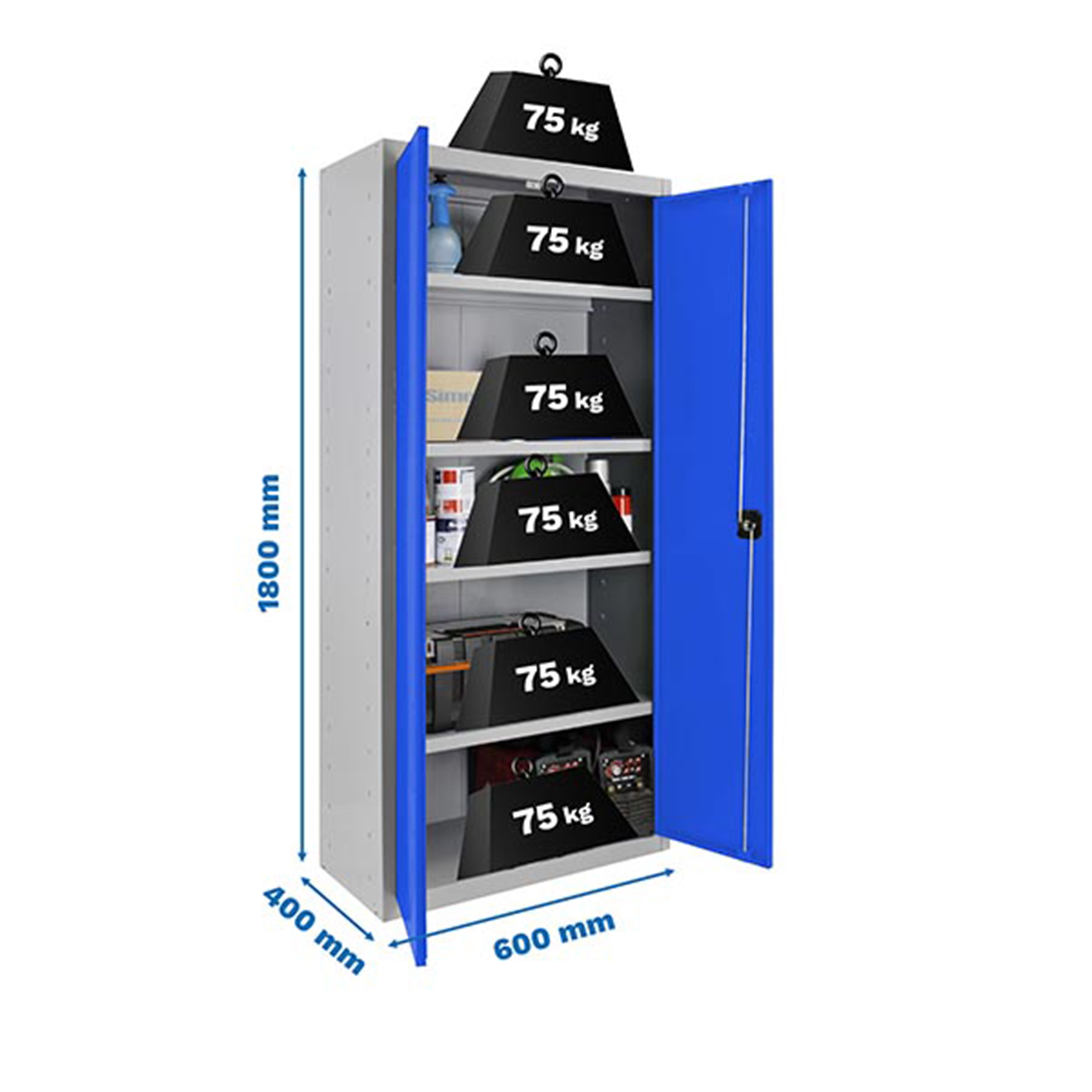 Estantería SIMONRACK Simonlocker prof.dism.multi. 180x60x40 2/4 gr/azul